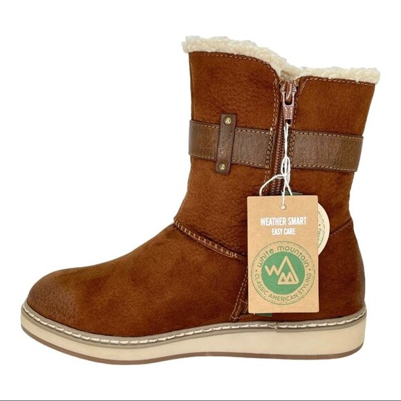 White Mountain Taite Brown Faux Leather Womens Ankle Boots Size 5.5M - Picture 3 of 13